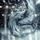 Elegant Abstract Glass with Fluid Motion and Sparkling Details