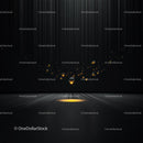 Abstract Glowing Droplets on Black Background