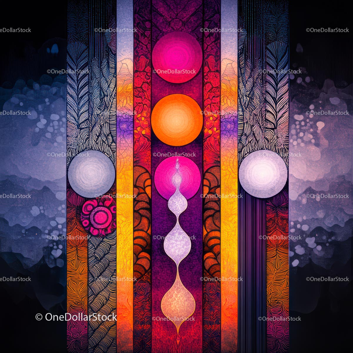 Vibrant Geometric Abstract with Colorful Circles