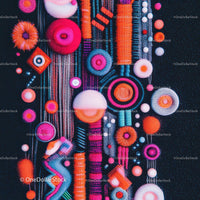 Vibrant Geometric Textile Art with Bold Colors