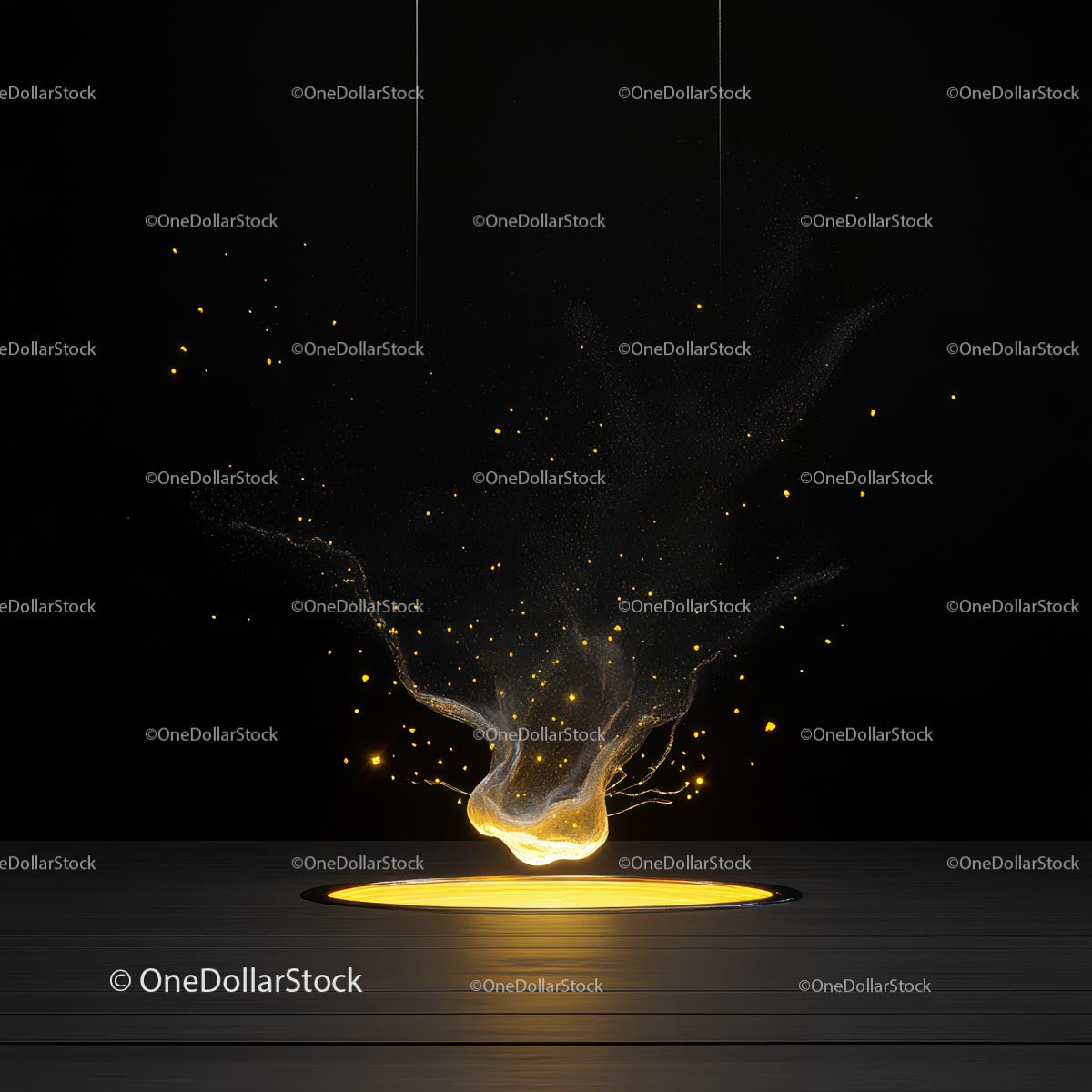 Floating Glowing Sphere with Mystical Energy Particles