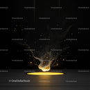 Floating Glowing Sphere with Mystical Energy Particles