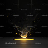Floating Glowing Sphere with Mystical Energy Particles