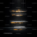 Floating Stones with Glowing Elements in Minimalist Style
