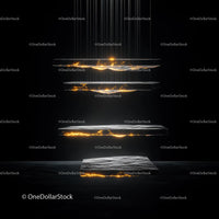 Floating Stones with Glowing Elements in Minimalist Style