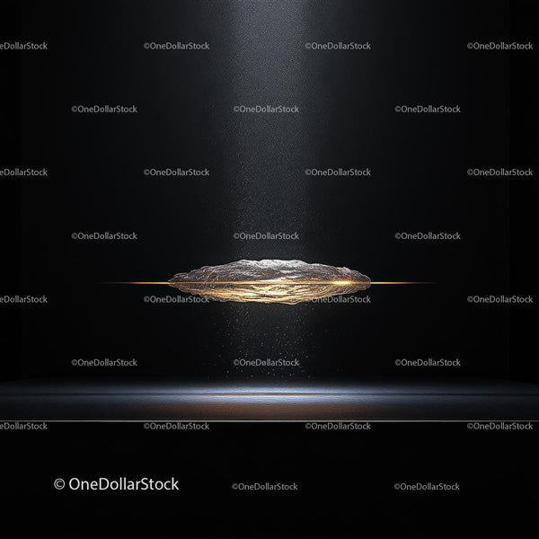 Floating Stone Under Spotlight with Mysterious Aura
