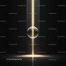 Glowing Sphere with Golden Light Beam in Dark Abstract