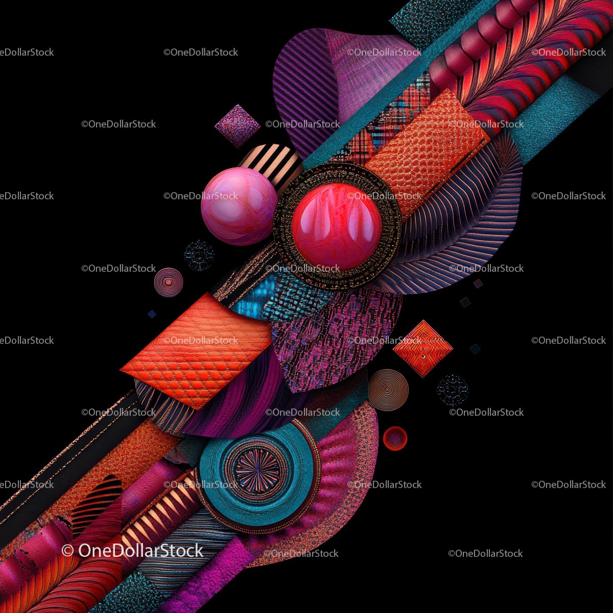 Colorful Geometric Abstract Art with Dynamic Patterns