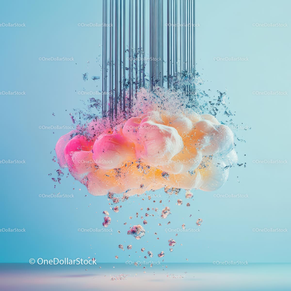 Vibrantly Colored Abstract Cloud Explosion Art
