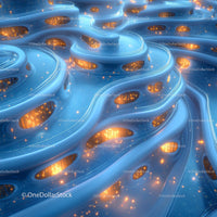 Futuristic Abstract Design with Glowing Lights