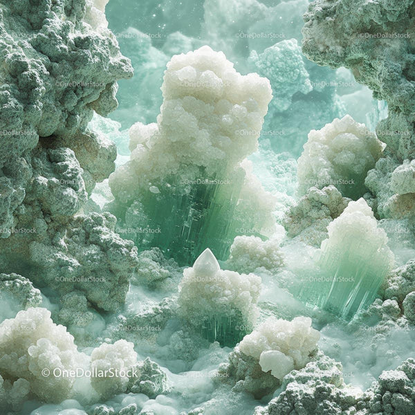 Stunning Green and White Crystal Formations