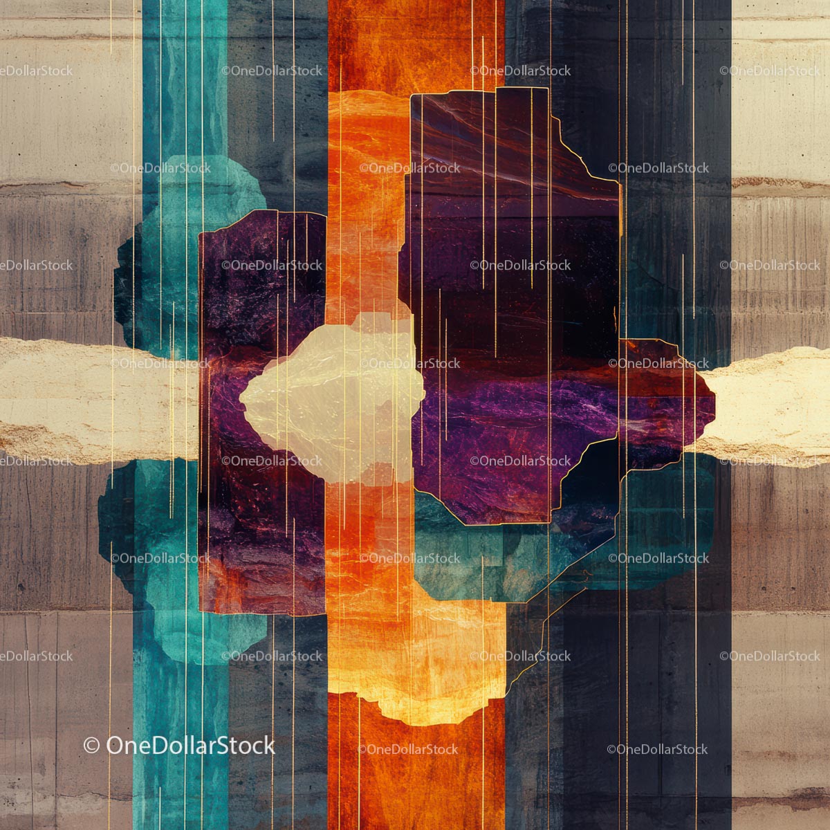 Vibrant Geometric Abstract Art with Bold Colors