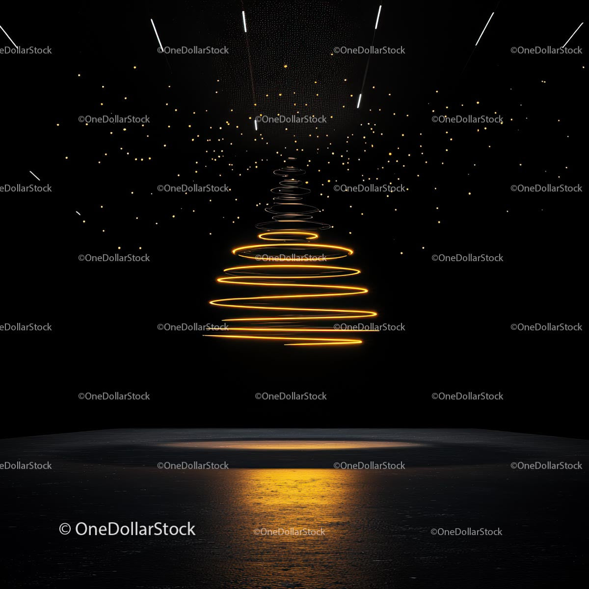 Glowing Spiral Light on a Dark Abstract Background