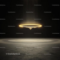 Futuristic Glowing Ring in Dark Mystical Setting