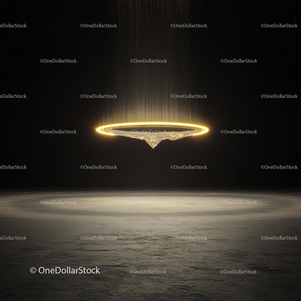 Futuristic Glowing Ring in Dark Mystical Setting
