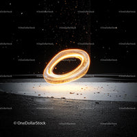 Glowing Ring with Mystical Aura on Dark Background