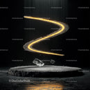 Futuristic Glowing Spiral on Levitating Stone Platform