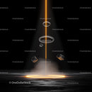 Futuristic Abstract with Glowing Orange Laser
