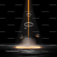 Futuristic Abstract with Glowing Orange Laser