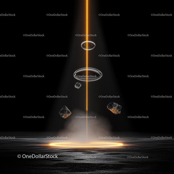 Futuristic Abstract with Glowing Orange Laser