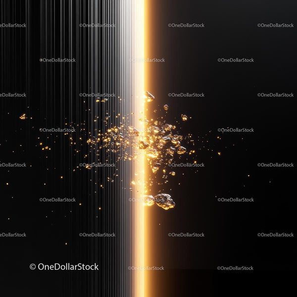 Dynamic Abstract Gold and Black Digital Art Movement