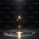 Abstract Futuristic Light Spheres and Glowing Circles