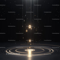 Abstract Futuristic Light Spheres and Glowing Circles