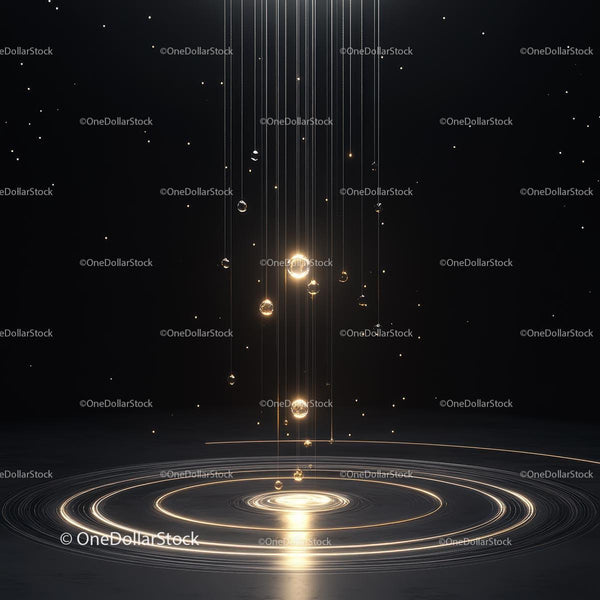 Abstract Futuristic Light Spheres and Glowing Circles