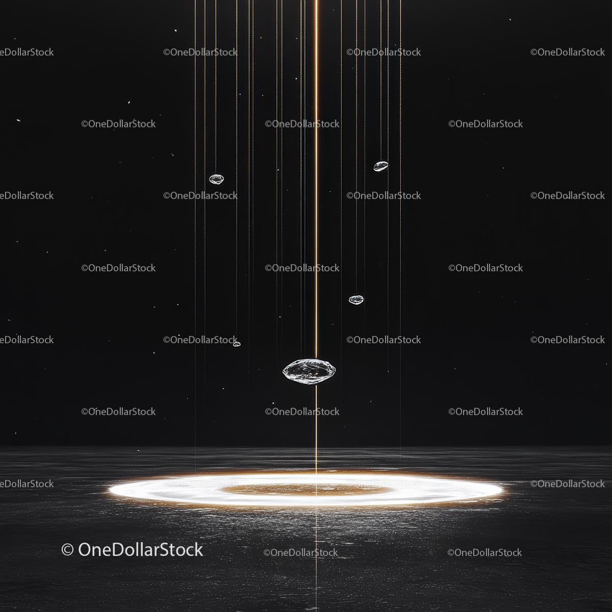 Floating Crystals in Ethereal Futuristic Design