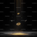 Mystical Golden Glow with Floating Abstract Elements