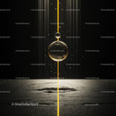 Abstract Glowing Sphere with Vertical Light Beam