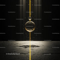 Abstract Glowing Sphere with Vertical Light Beam