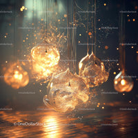 Golden Glass Ornaments with Ambient Glow