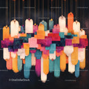 Vibrant Abstract Hanging Textile Art Installation