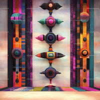 Vibrant Geometric Abstract Art Installation