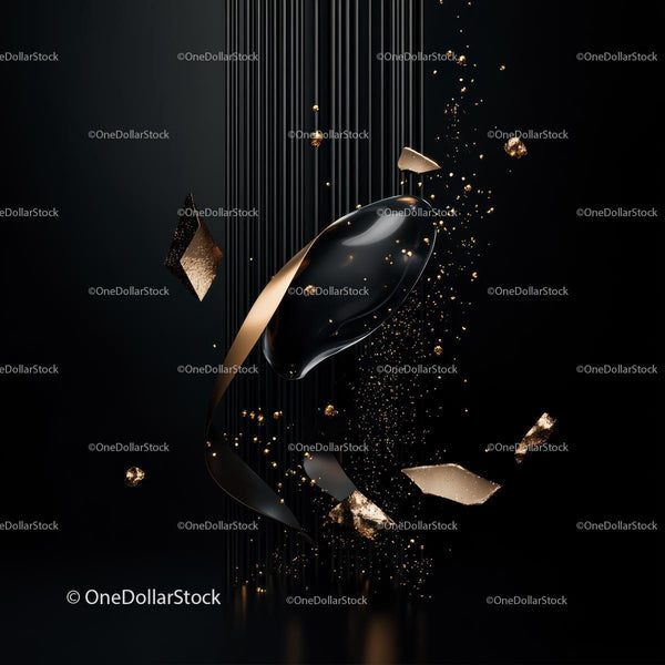 Floating Golden Accents on a Dark Elegance