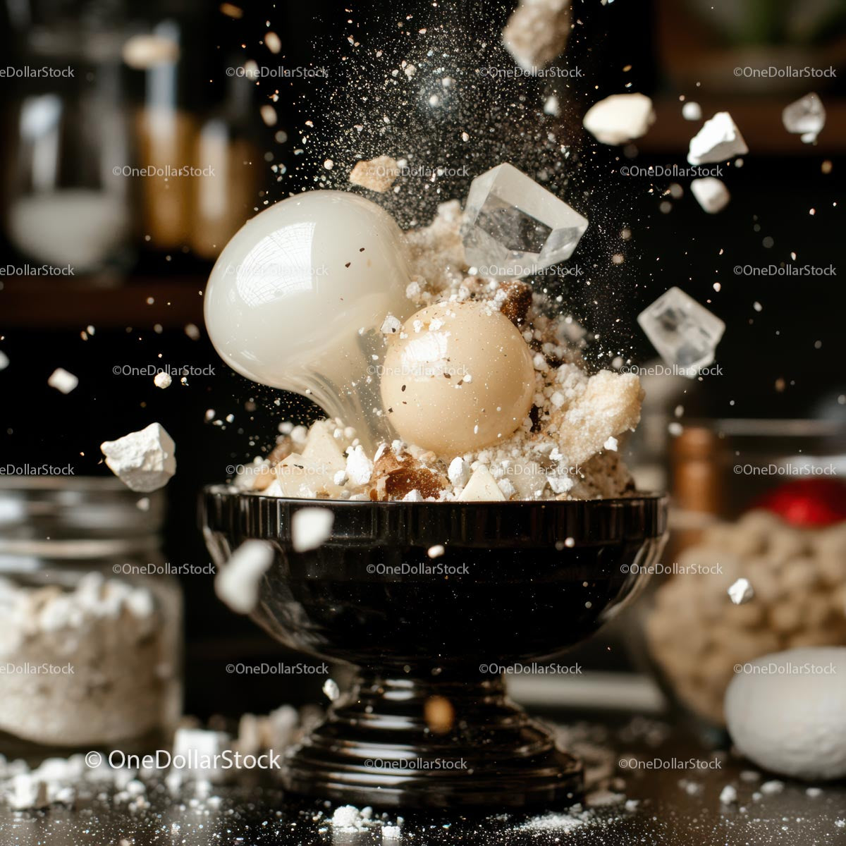 Explosive Culinary Art with Flying Ingredients