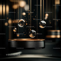 Floating Spheres with Elegant Gold Accents