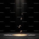 Futuristic Crystals Falling in Cosmic Glow