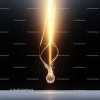 Glowing Golden Particle Stream with Sparkling Sphere