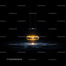 Futuristic Glowing Chains in Digital Cyberspace