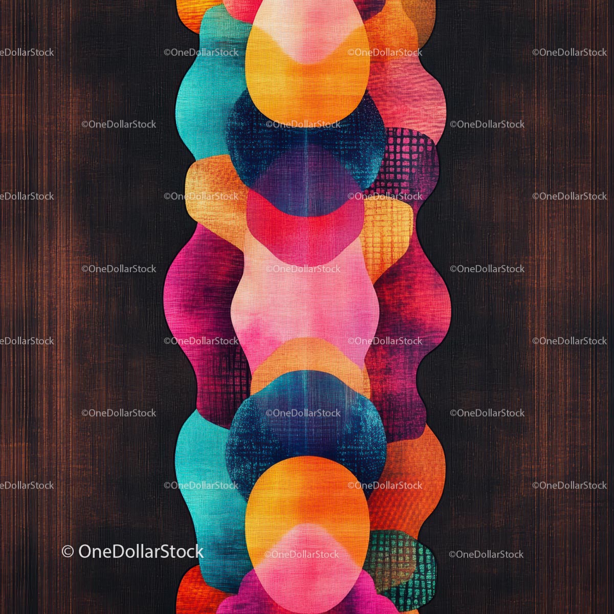 Colorful Abstract Pattern with Vibrant Shapes and Textures