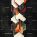 Modern Abstract Art with Geometric Shapes on Black