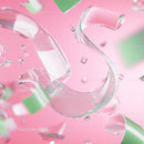 Abstract 3D Glass Elements on Pink Background