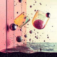 Colorful Glass Spheres in Abstract Motion