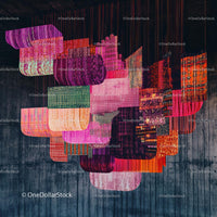 Vibrant Abstract Textile Installation in Modern Gallery