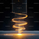 Glowing Spiral Vortex in Cosmic Night Sky