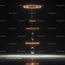 Futuristic Glowing Rings in a Starry Night Sky