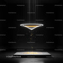 Futuristic Light Installation in Dark Room