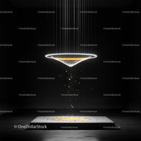 Futuristic Light Installation in Dark Room